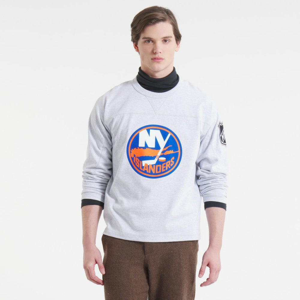 New York Islanders Todd Snyder by Fanatics Heavyweight Football Jersey Heather Gray