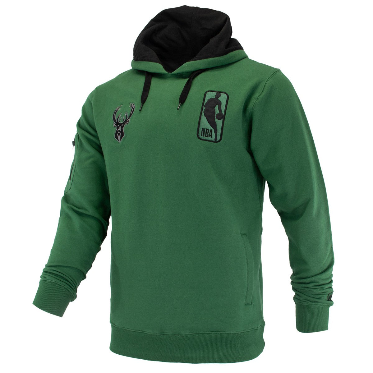 Milwaukee Bucks FISLL Unisex Logoman Shadow Collection Pullover Hoodie - Hunter Green on sale