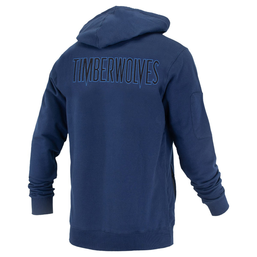 Minnesota Timberwolves FISLL Unisex Logoman Shadow Collection Pullover Hoodie - Navy cheap