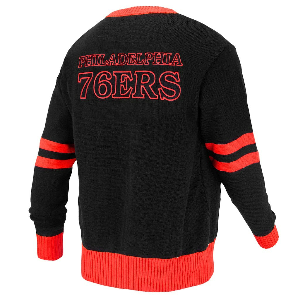 Philadelphia 76ers FISLL Unisex Logoman Shadow Collection Full-Button Cardigan Sweater - Black online