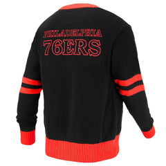 Philadelphia 76ers FISLL Unisex Logoman Shadow Collection Full-Button Cardigan Sweater - Black online