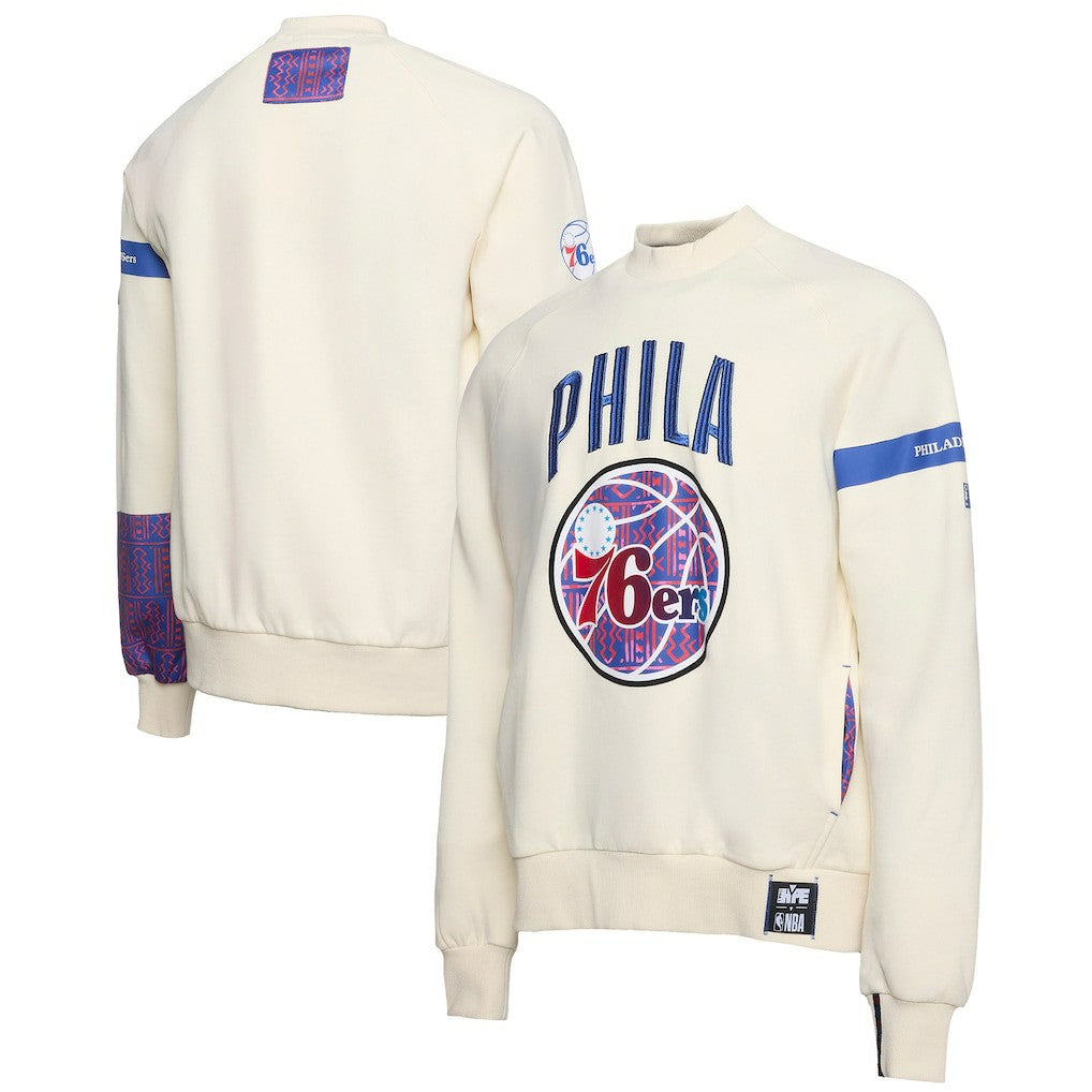 Philadelphia 76ers NBA x Two Hype Culture & Hoops Collection Premium Pullover Sweatshirt - Cream cheap