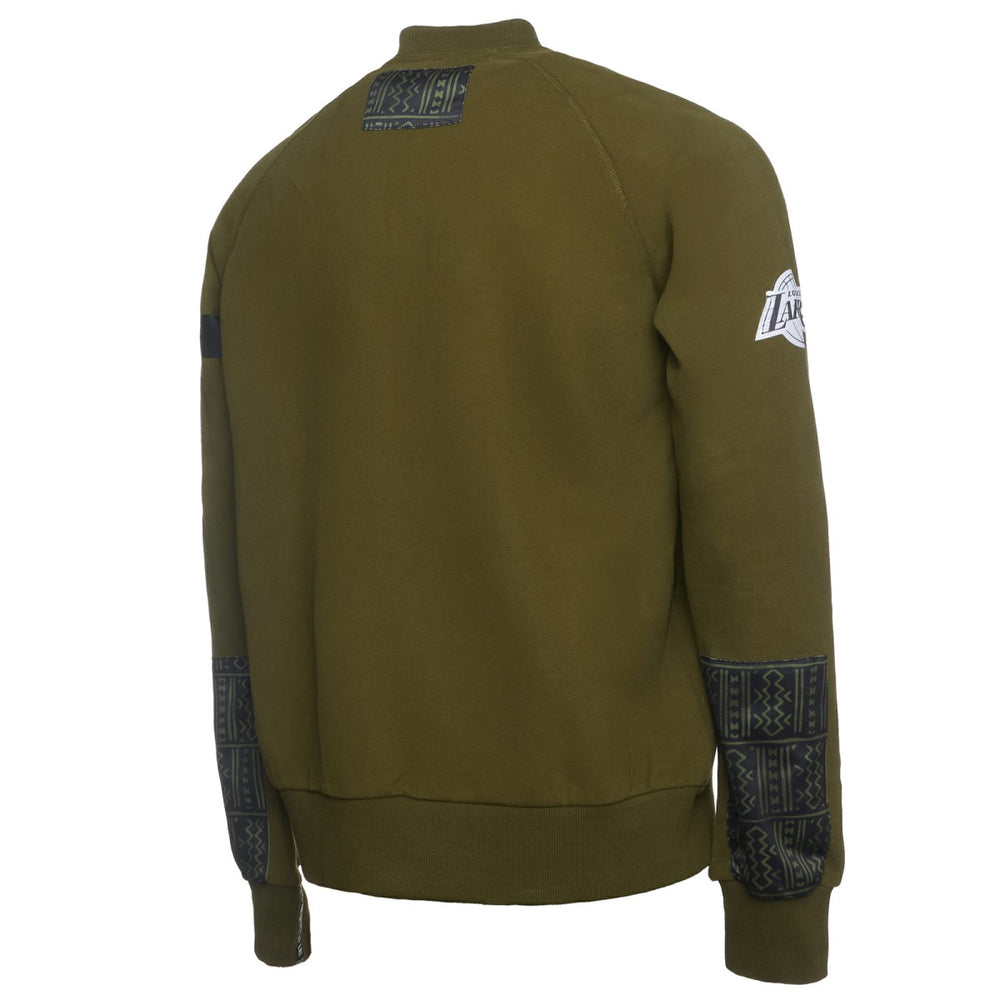 Los Angeles Lakers NBA x Two Hype Culture & Hoops Collection Premium Pullover Sweatshirt - Olive on sale