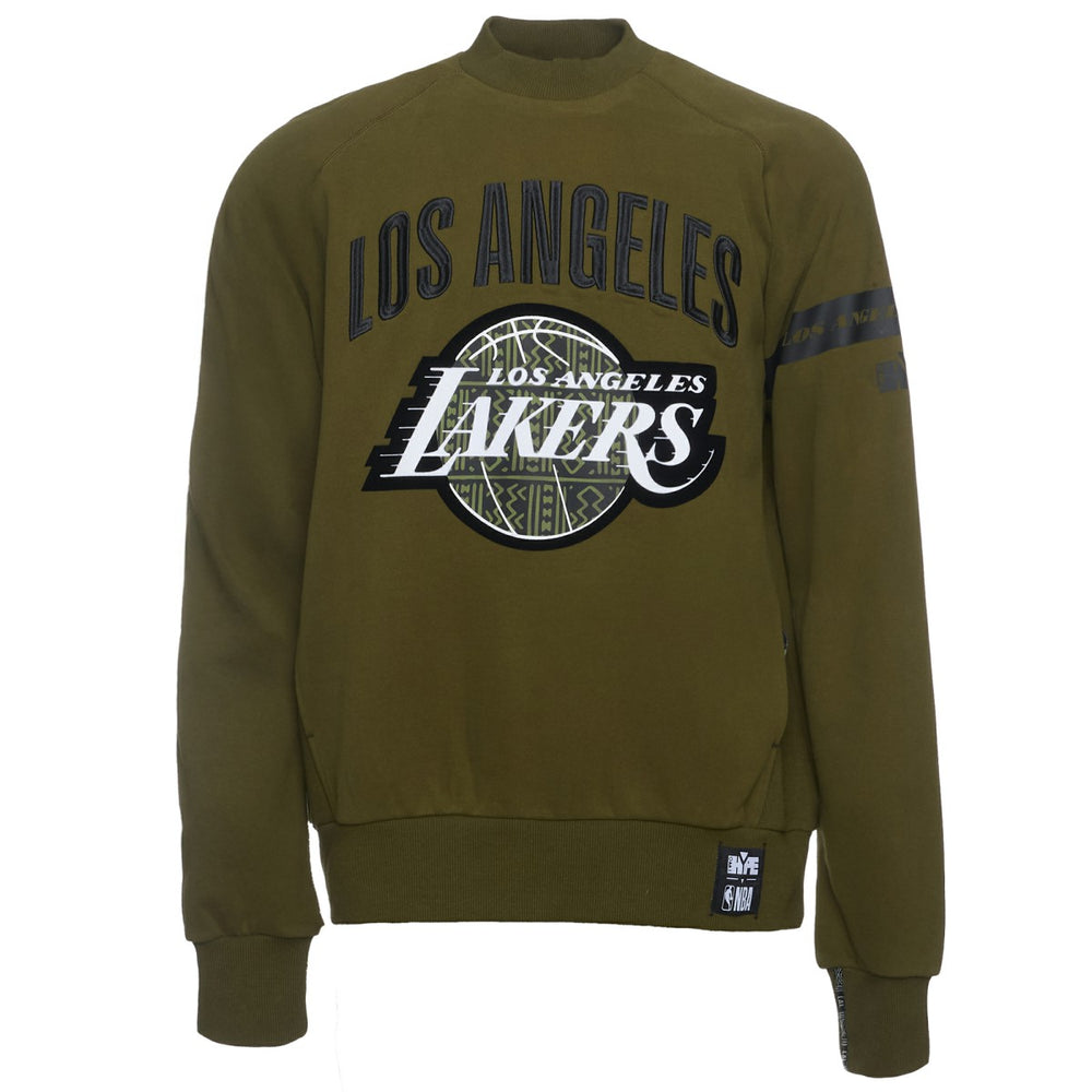 Los Angeles Lakers NBA x Two Hype Culture & Hoops Collection Premium Pullover Sweatshirt - Olive on sale