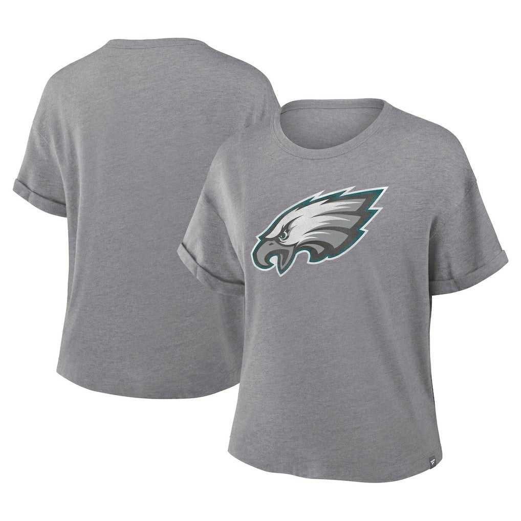Philadelphia Eagles Women's Tribute Tri-Blend Boxy T-Shirt - Heather Gray cheap