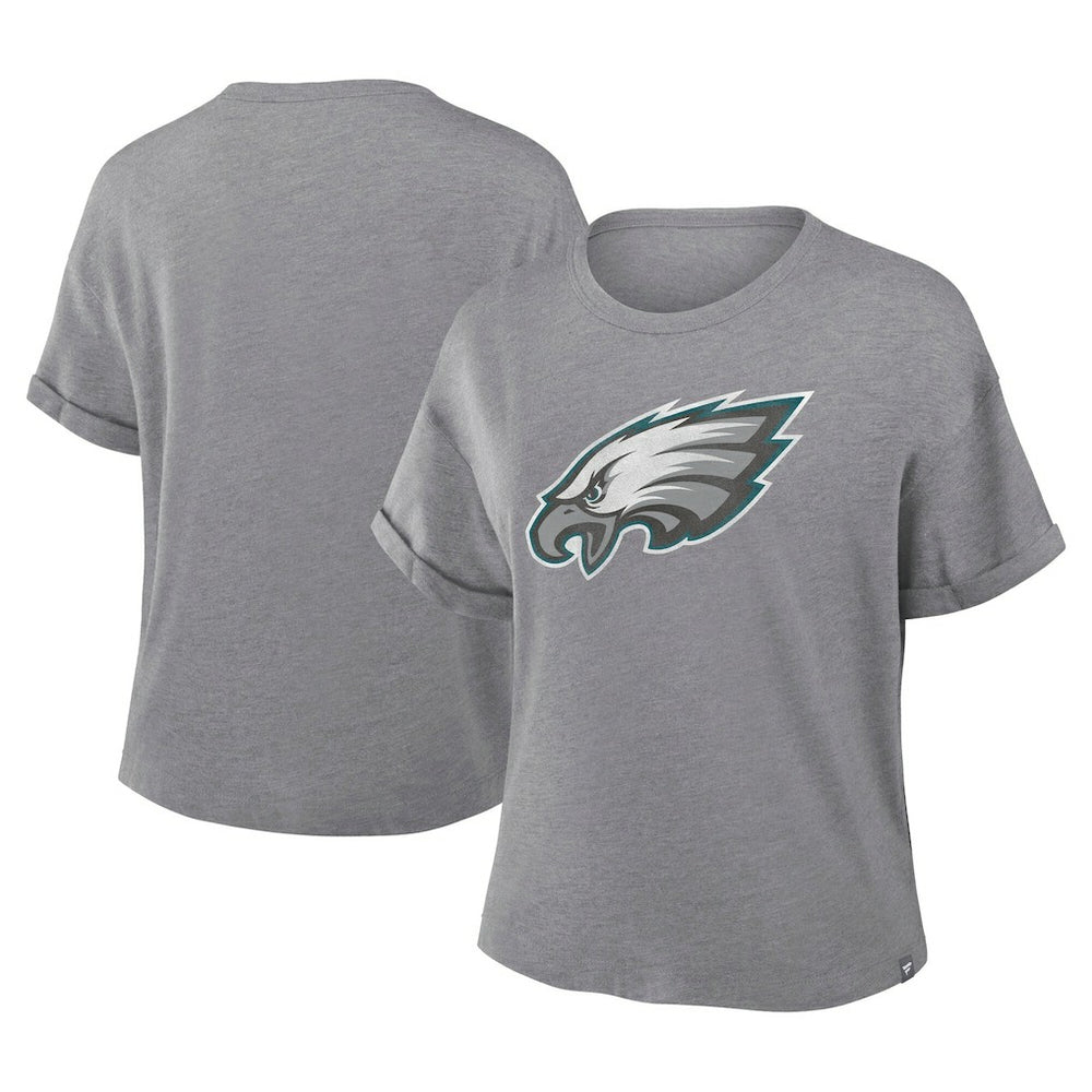 Philadelphia Eagles Women's Tribute Tri-Blend Boxy T-Shirt - Heather Gray cheap