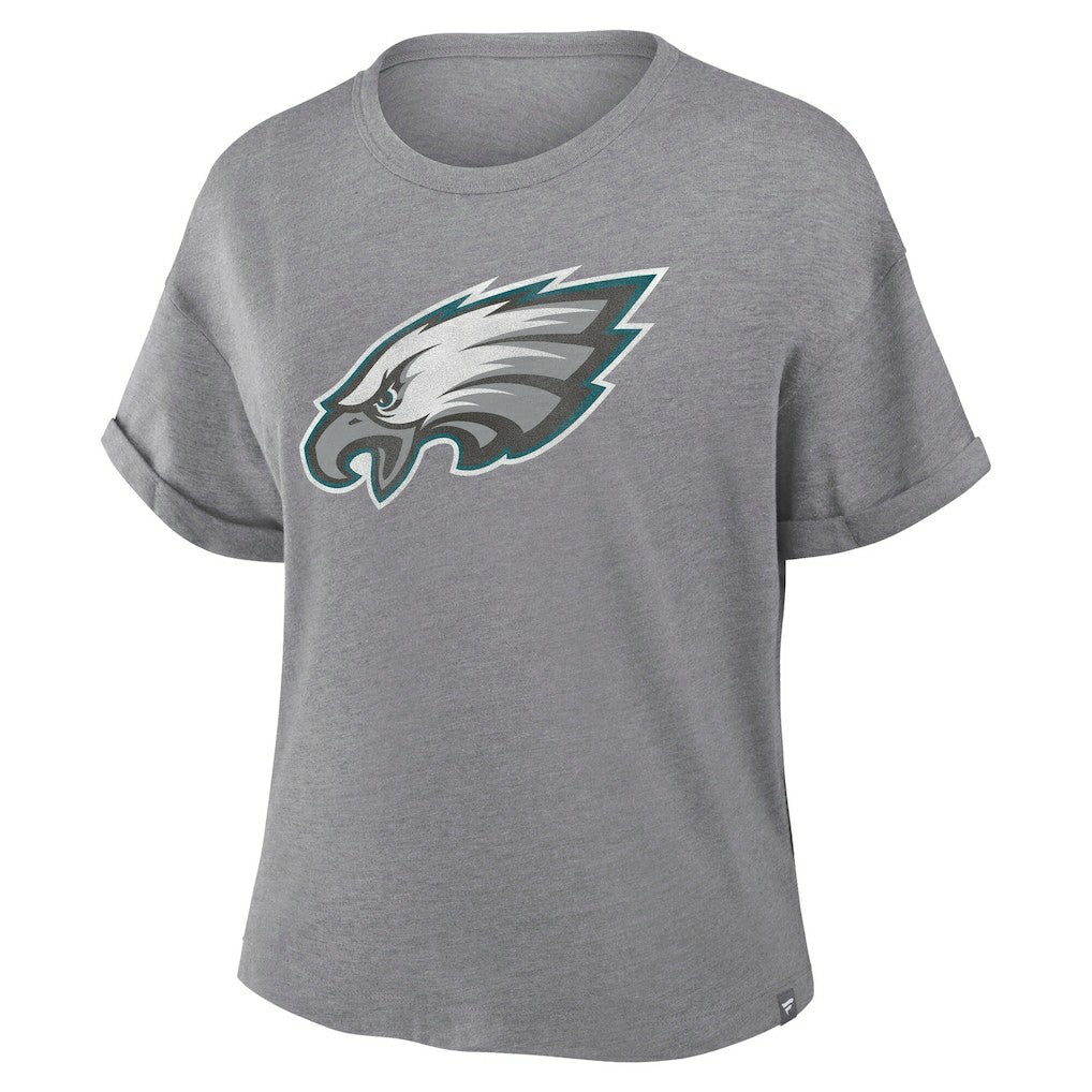 Philadelphia Eagles Women's Tribute Tri-Blend Boxy T-Shirt - Heather Gray cheap