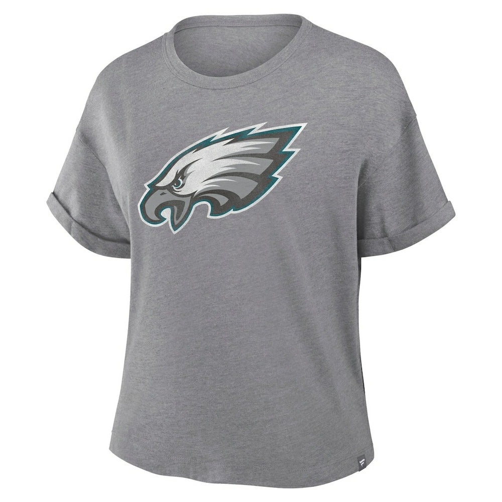 Philadelphia Eagles Women's Tribute Tri-Blend Boxy T-Shirt - Heather Gray cheap
