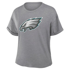 Philadelphia Eagles Women's Tribute Tri-Blend Boxy T-Shirt - Heather Gray cheap