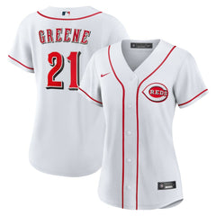 Hunter Greene Cincinnati Reds Women's Home Replica Jersey - White | Nike