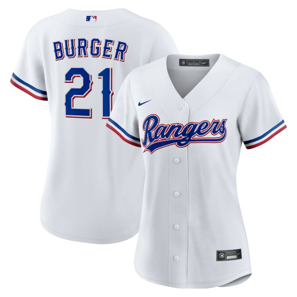 Jake Burger Texas Rangers Women's Home Replica Jersey - White | Nike