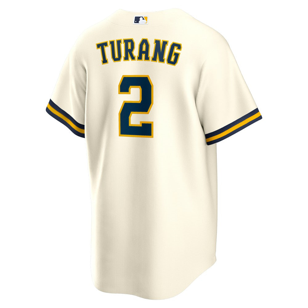 Brice Turang Milwaukee Brewers Home Replica Jersey - Cream | Nike