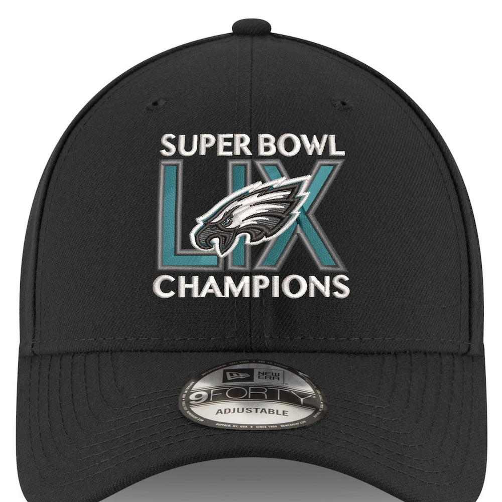 Philadelphia Eagles New Era Super Bowl LIX Champions 9FORTY Adjustable Hat - Black for sale