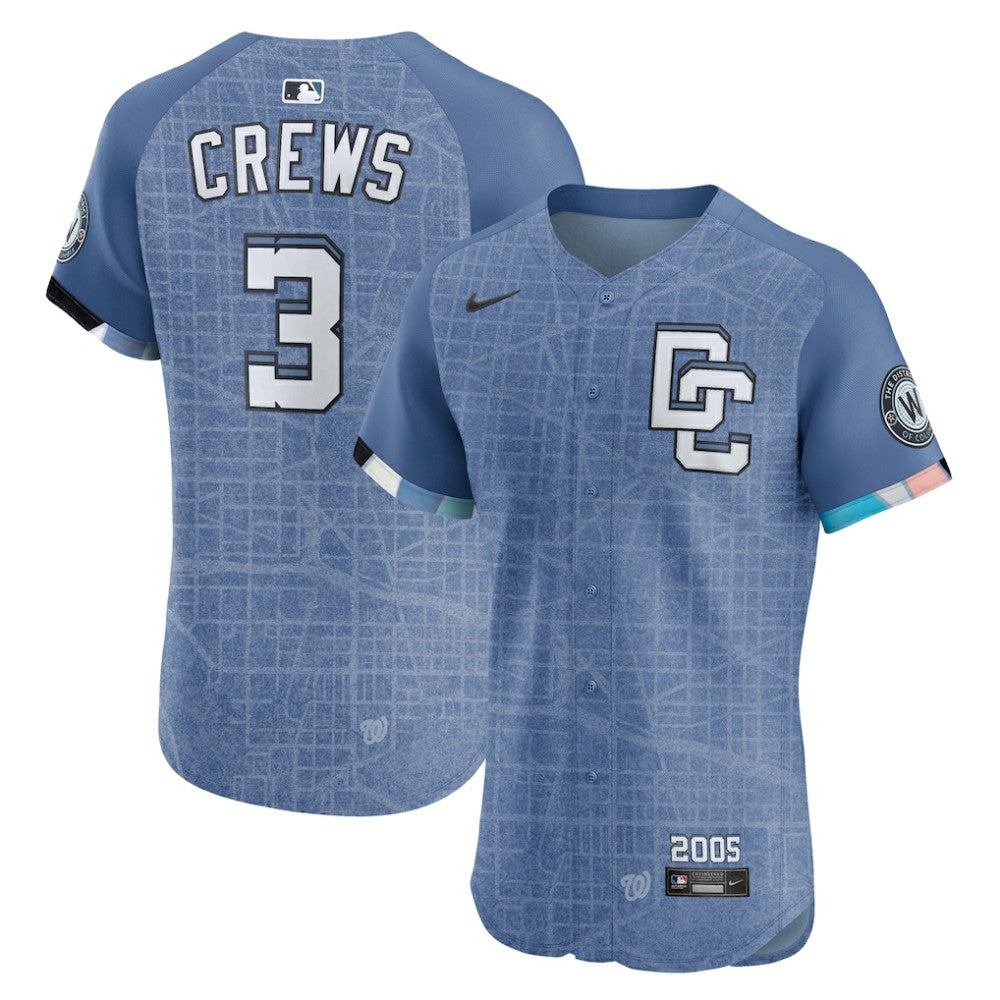 Dylan Crews Washington Nationals 2025 City Connect Elite Player Jersey - Blue | Nike