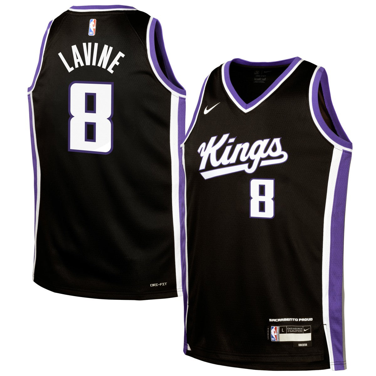 Zach LaVine Sacramento Kings Youth Swingman Jersey - Icon Edition - Black | Nike for sale