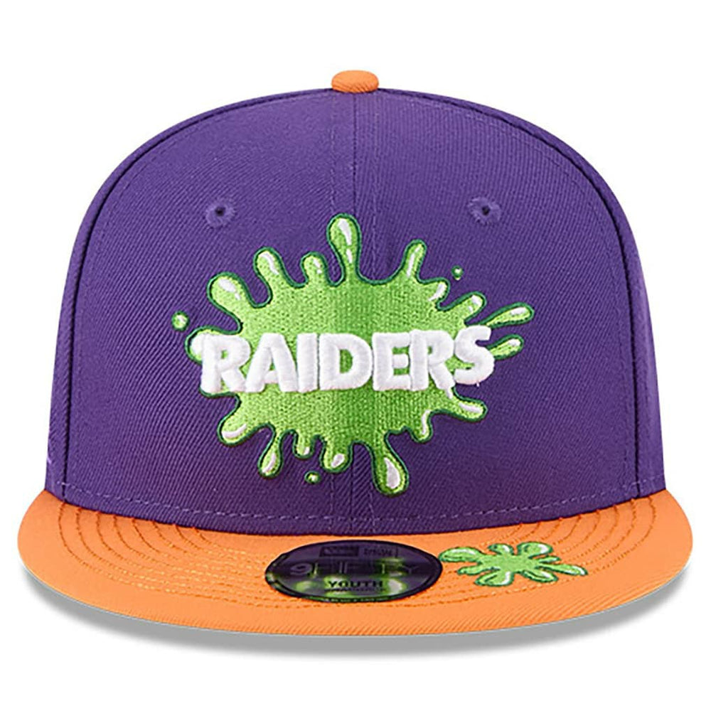 Las Vegas Raiders New Era Youth Nickelodeon Slime 9FIFTY Snapback Hat - Purple/Orange on sale