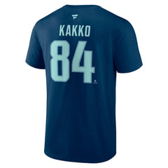 Kaapo Kakko Seattle Kraken Fanatics Authentic Stack Name & Number T-Shirt Navy