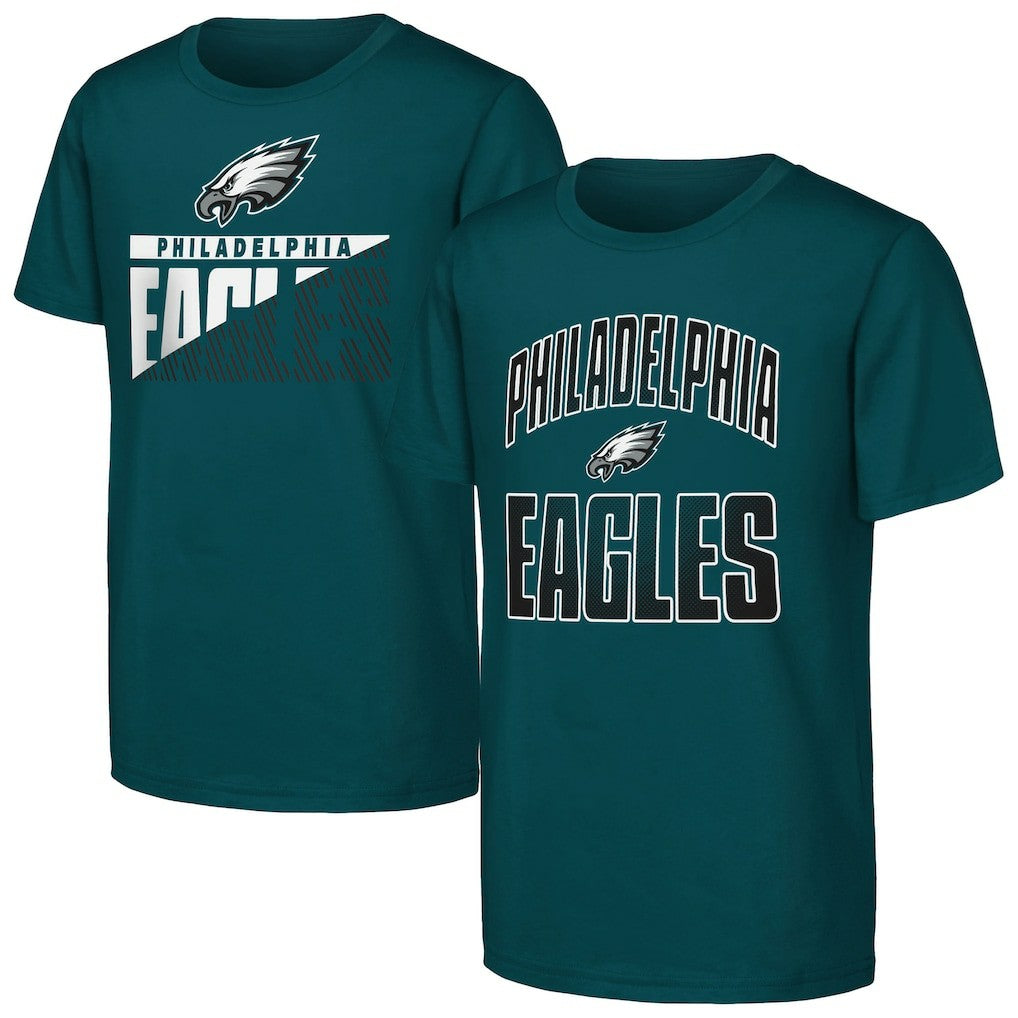 Philadelphia Eagles Outerstuff Youth Never Quit 2-Pack T-Shirt Set - Midnight Green sale