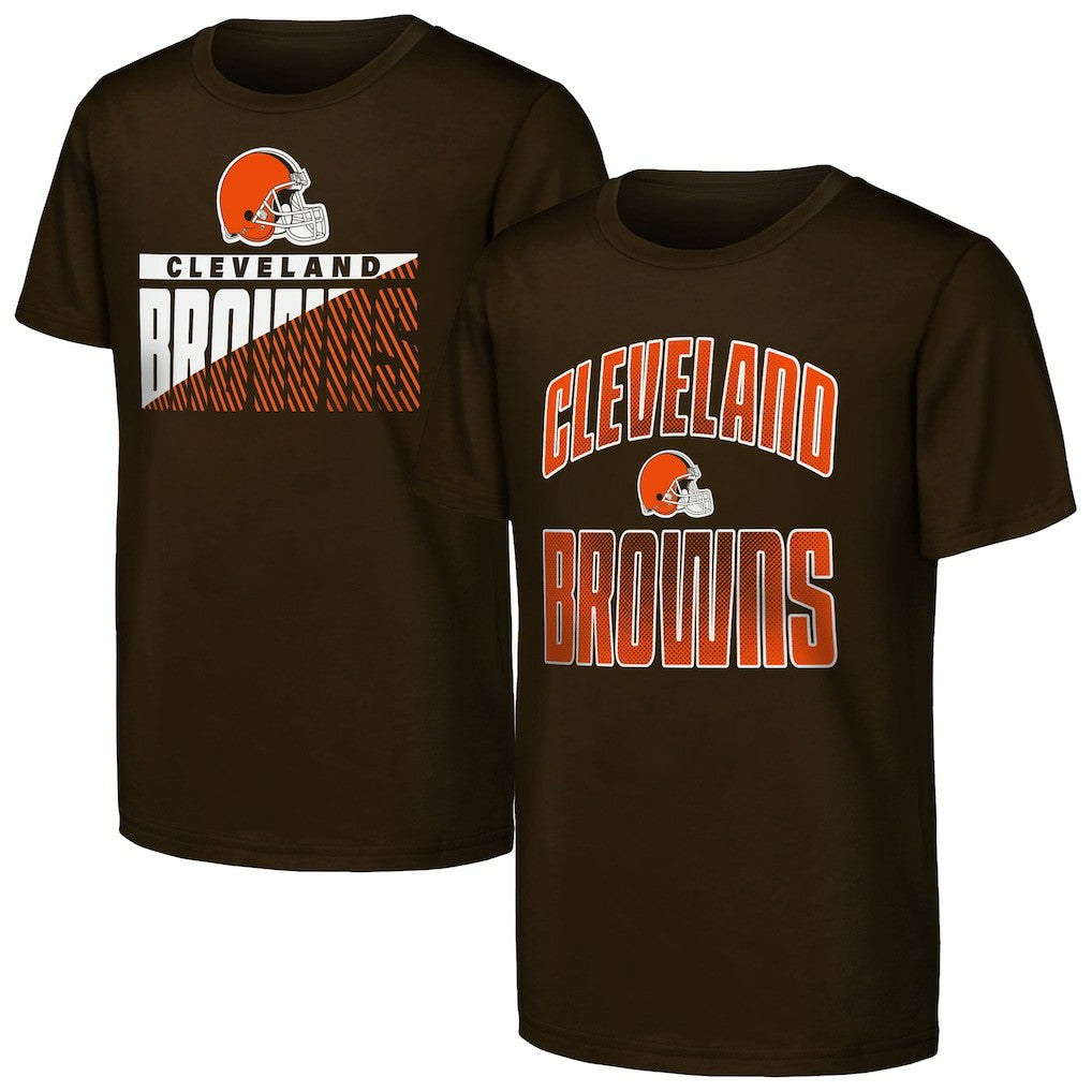 Cleveland Browns Outerstuff Youth Never Quit 2-Pack T-Shirt Set - Brown for sale