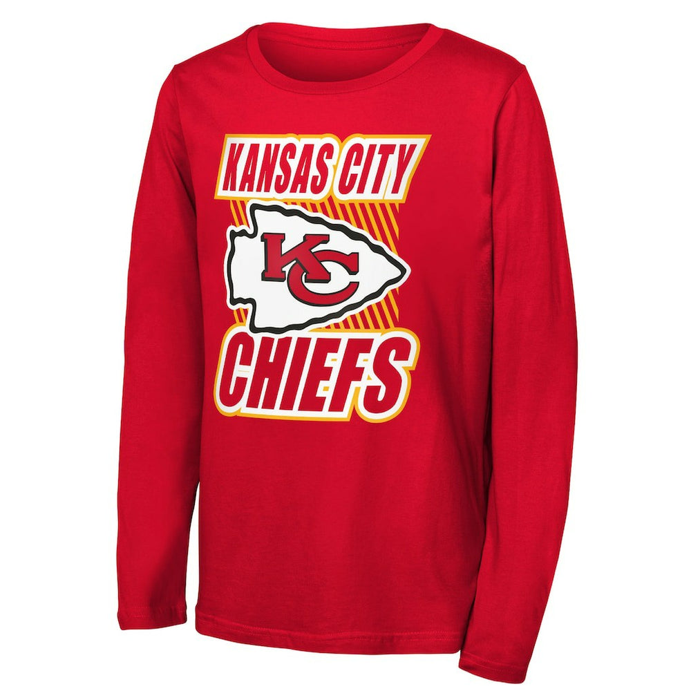 Kansas City Chiefs Outerstuff Youth Never Settle Long Sleeve T-Shirt - Red sale