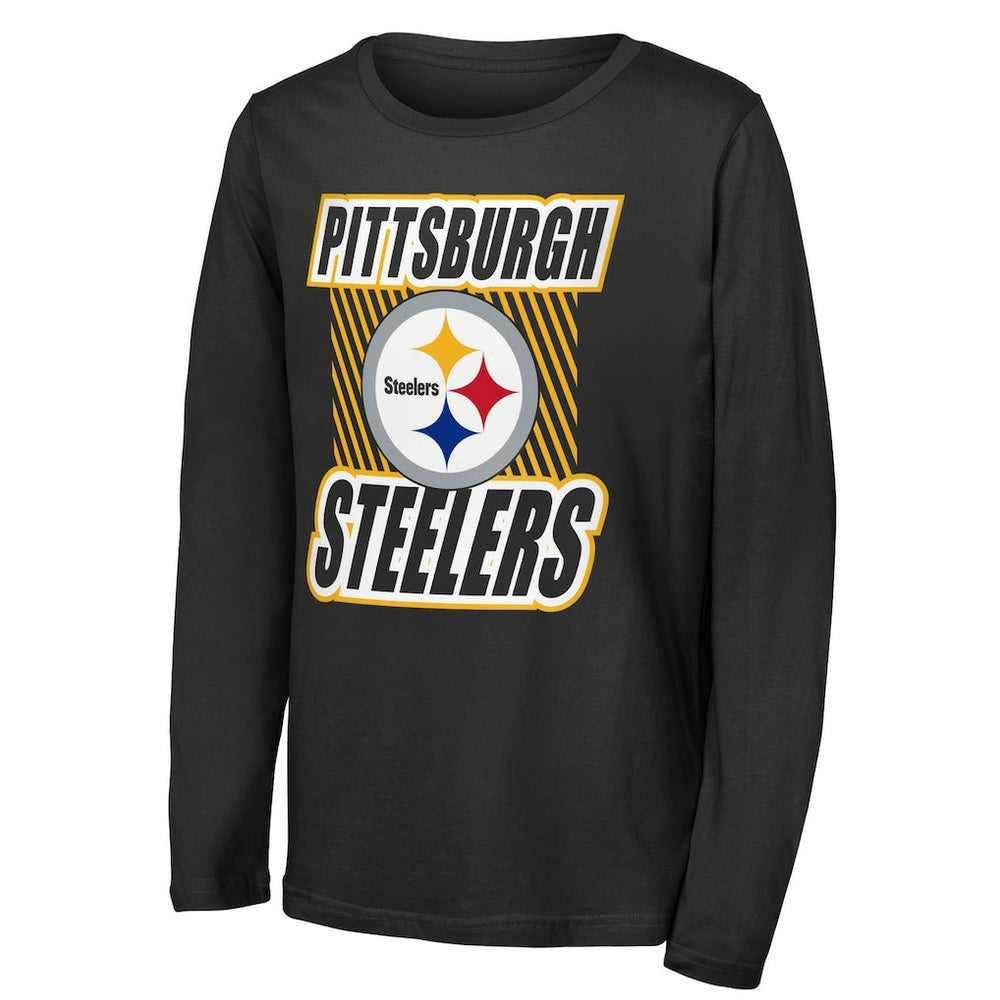 Pittsburgh Steelers Outerstuff Youth Never Settle Long Sleeve T-Shirt - Black on sale