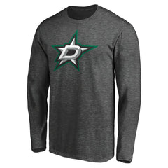 Dallas Stars Fanatics Logo Long Sleeve T-Shirt Charcoal