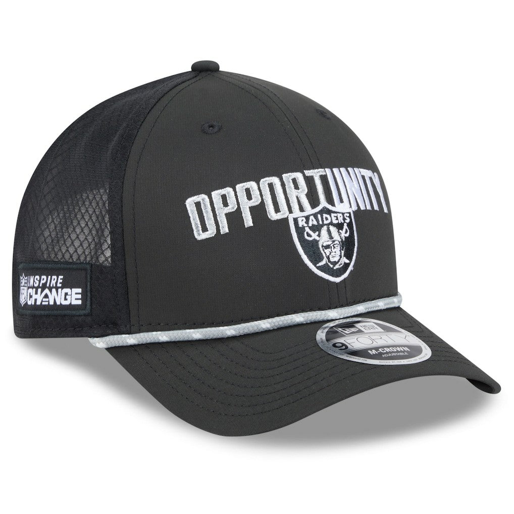 Las Vegas Raiders New Era 2025 Inspire Change 9FORTY M-Crown Adjustable Hat - Black online