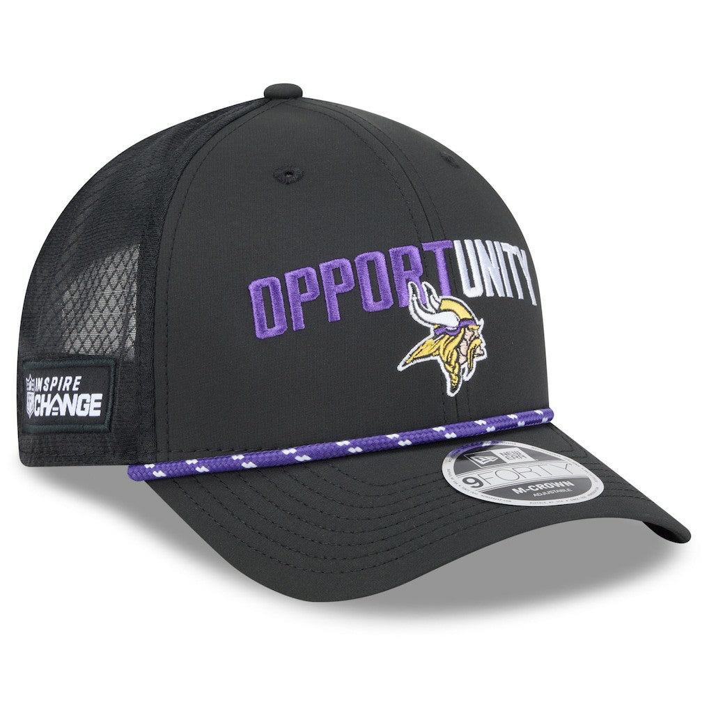 Minnesota Vikings New Era 2025 Inspire Change 9FORTY M-Crown Adjustable Hat - Black sale
