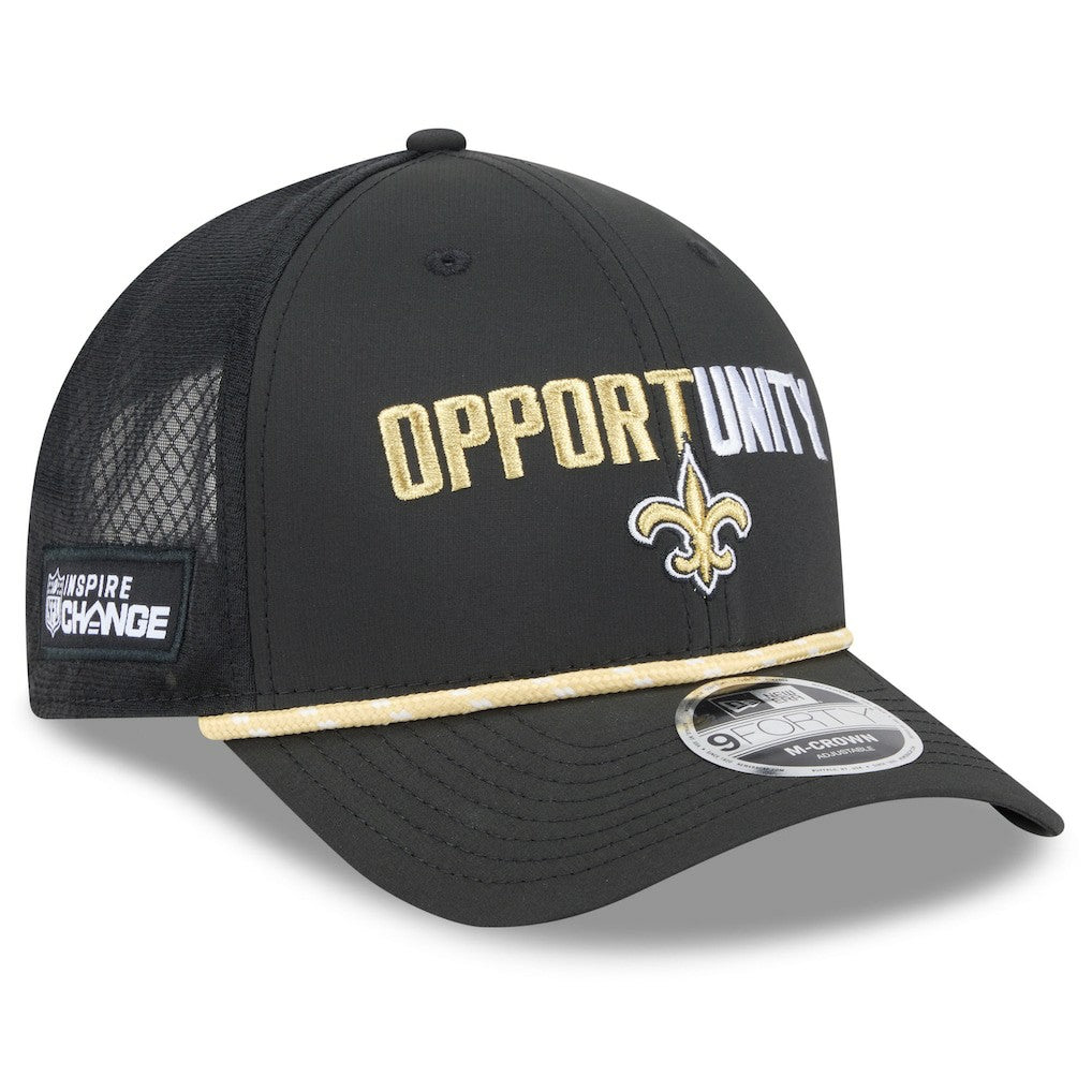 New Orleans Saints New Era 2025 Inspire Change 9FORTY M-Crown Adjustable Hat - Black on sale