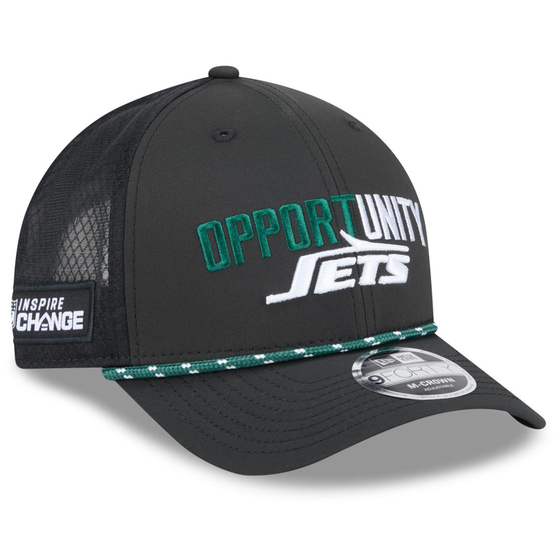 New York Jets New Era 2025 Inspire Change 9FORTY M-Crown Adjustable Hat - Black outlet