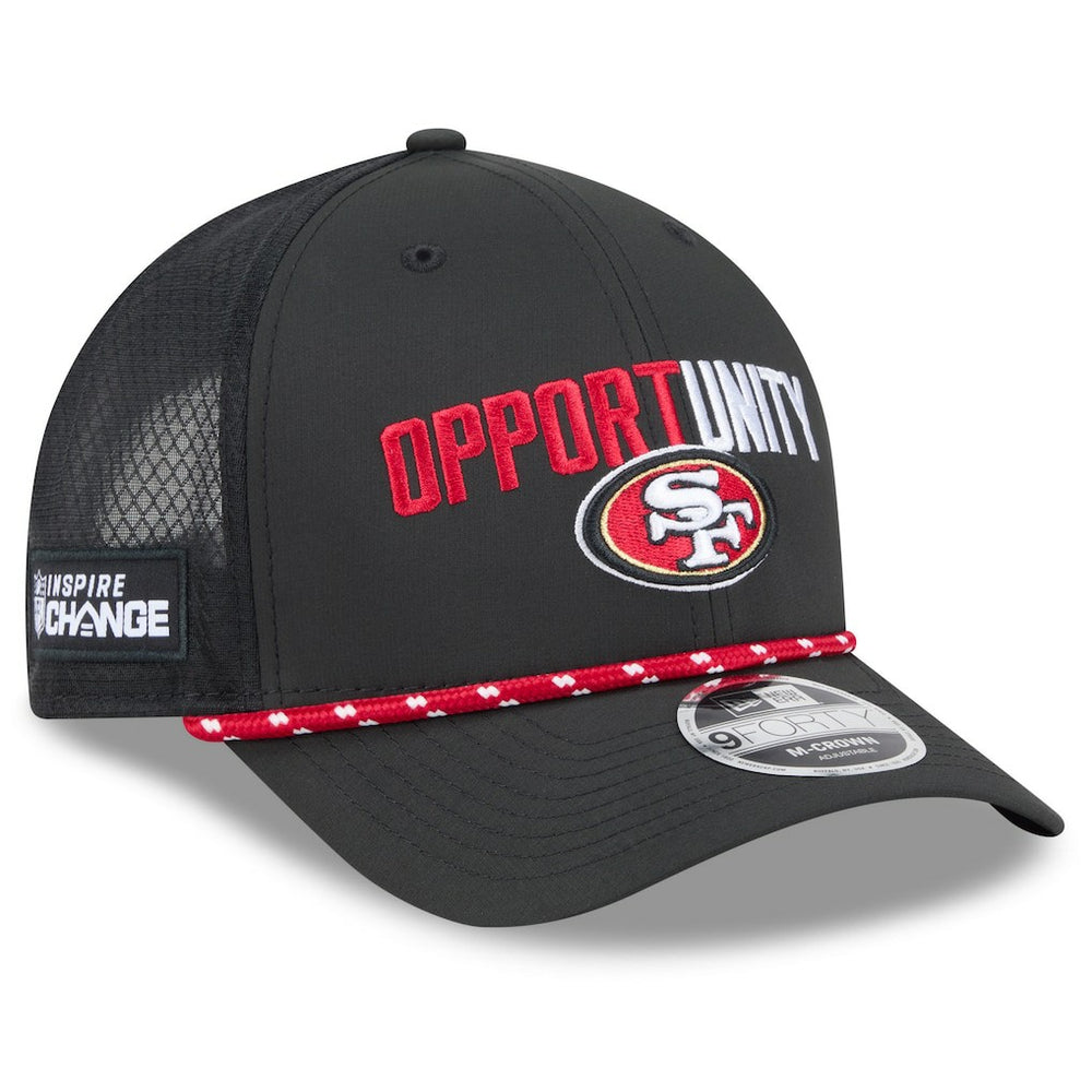San Francisco 49ers New Era 2025 Inspire Change 9FORTY M-Crown Adjustable Hat - Black discount