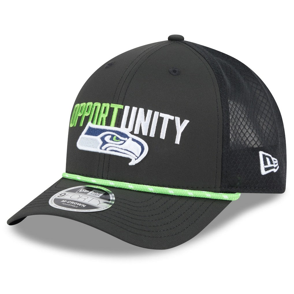 Seattle Seahawks New Era 2025 Inspire Change 9FORTY M-Crown Adjustable Hat - Black discount