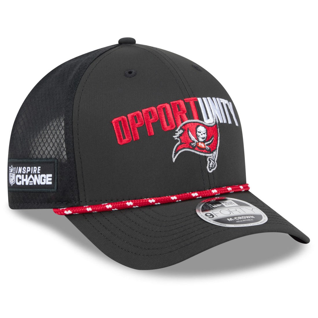 Tampa Bay Buccaneers New Era 2025 Inspire Change 9FORTY M-Crown Adjustable Hat - Black on sale