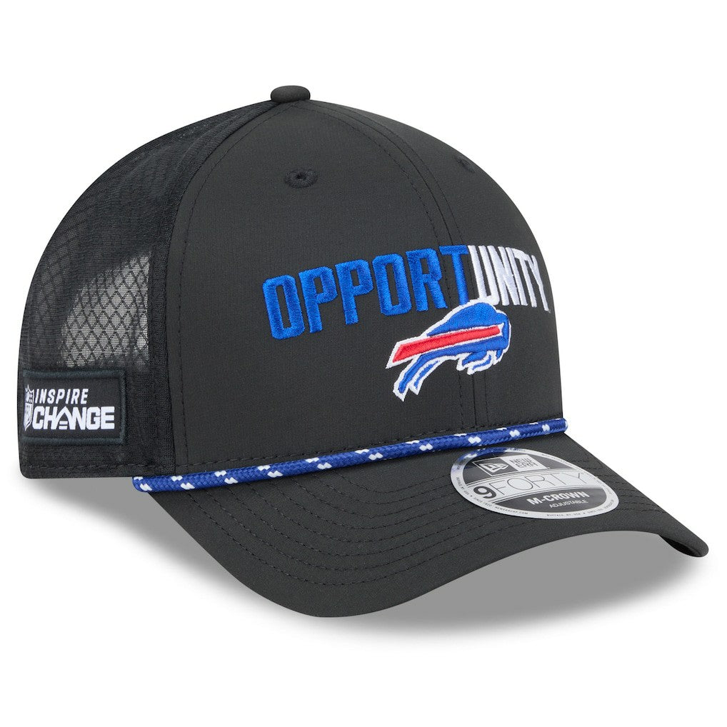 Buffalo Bills New Era 2025 Inspire Change 9FORTY M-Crown Adjustable Hat - Black cheap