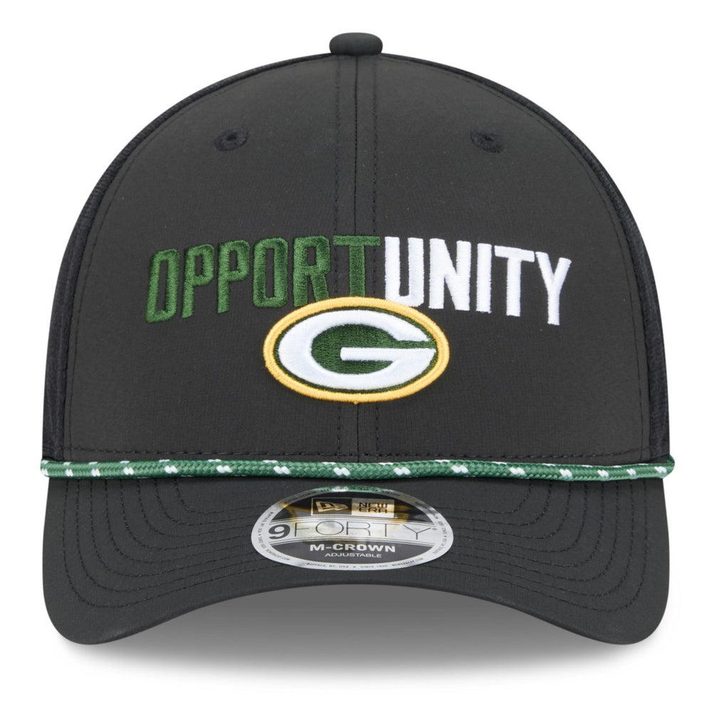 Green Bay Packers New Era 2025 Inspire Change 9FORTY M-Crown Adjustable Hat - Black on sale