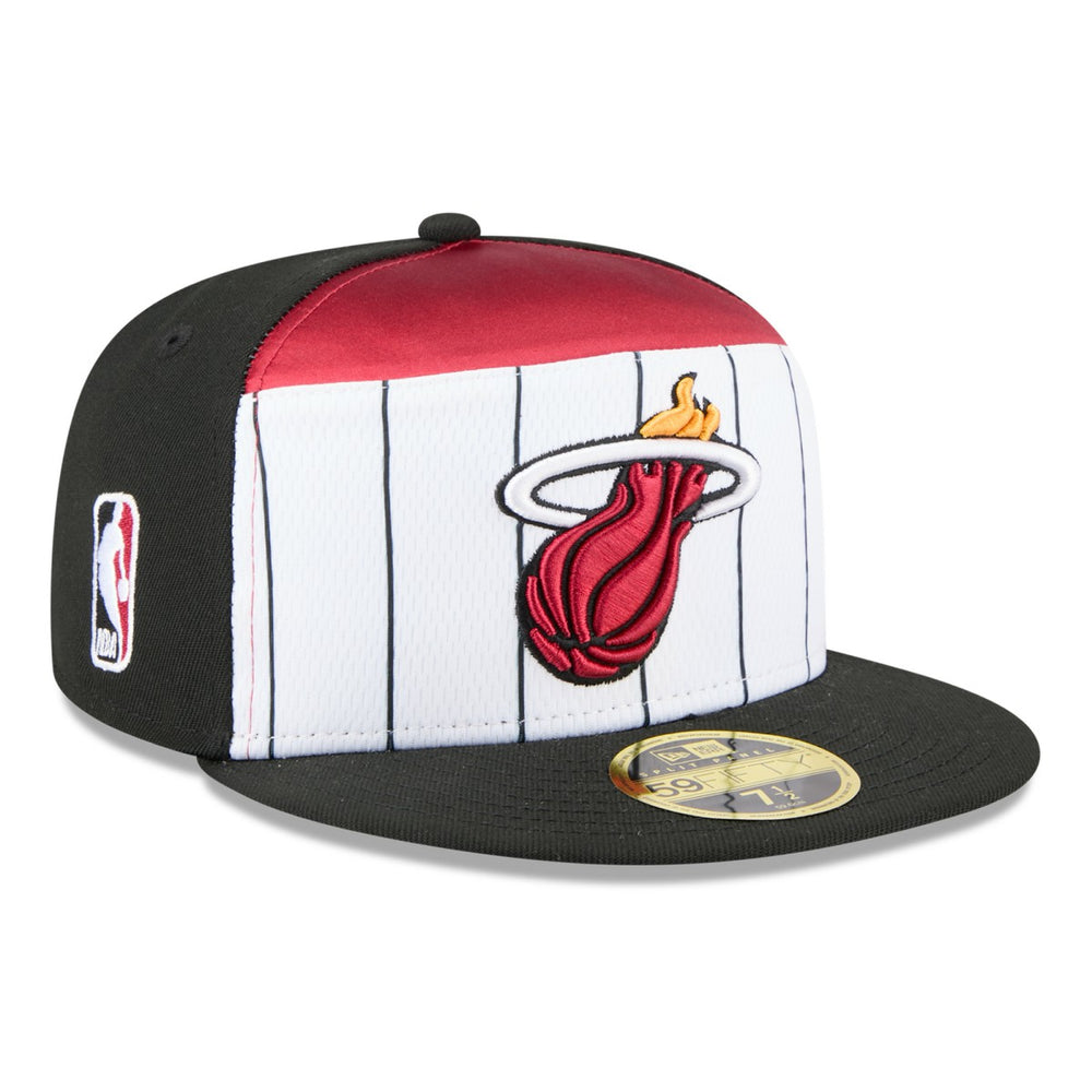 Miami Heat 2025 NBA Tip Off Split Panel 59FIFTY Fitted Hat - White/Black | New Era cheap