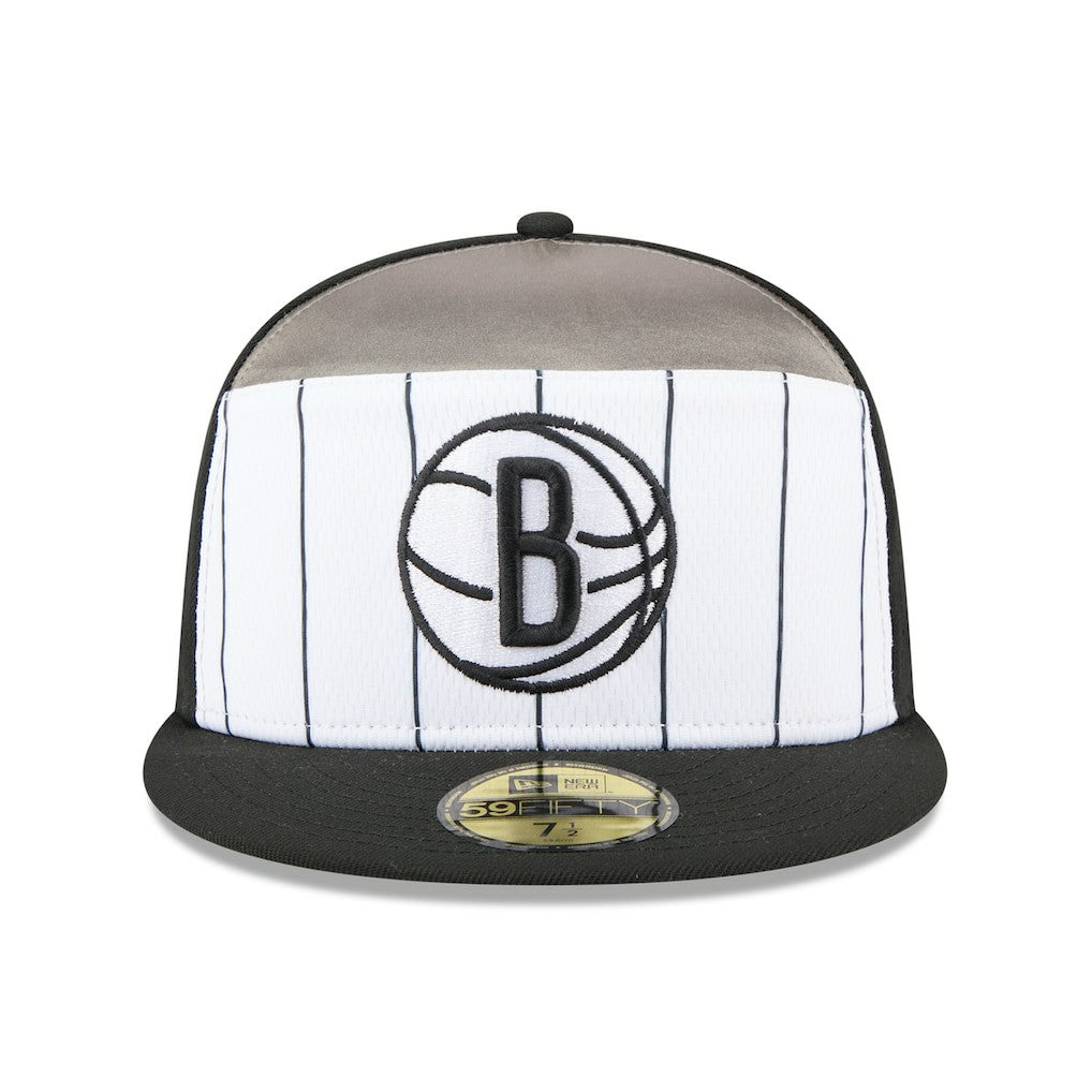 Brooklyn Nets 2025 NBA Tip Off Split Panel 59FIFTY Fitted Hat - White/Black | New Era outlet