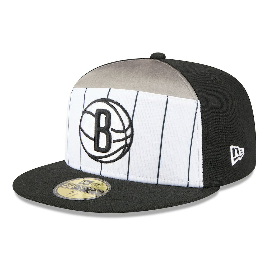 Brooklyn Nets 2025 NBA Tip Off Split Panel 59FIFTY Fitted Hat - White/Black | New Era outlet