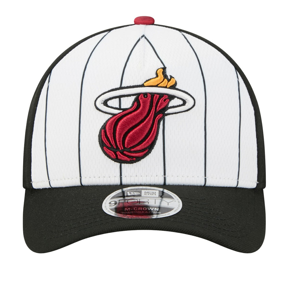 Miami Heat 2025 NBA Tip Off M-Crown A-Frame 9FORTY Adjustable Hat - White/Black | New Era for sale