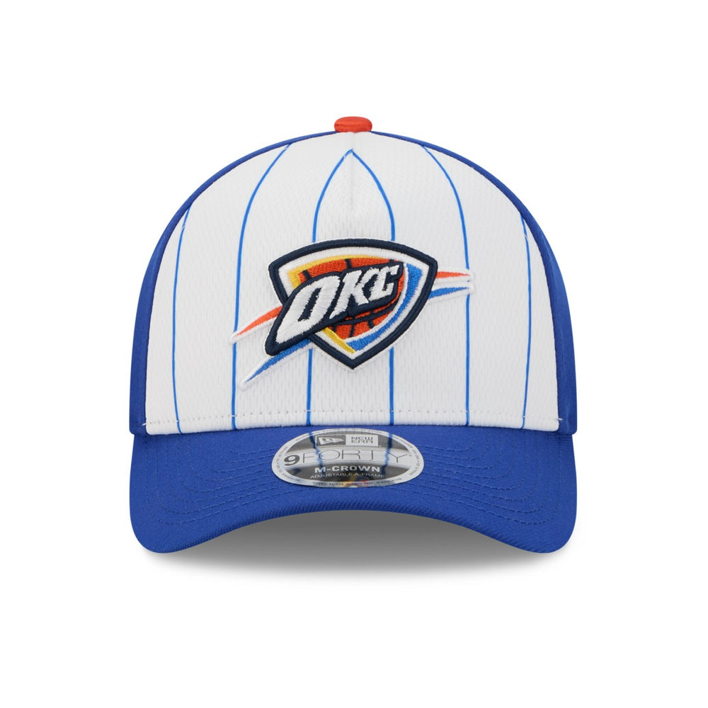 Oklahoma City Thunder 2025 NBA Tip Off M-Crown A-Frame 9FORTY Adjustable Hat - White/Blue | New Era online