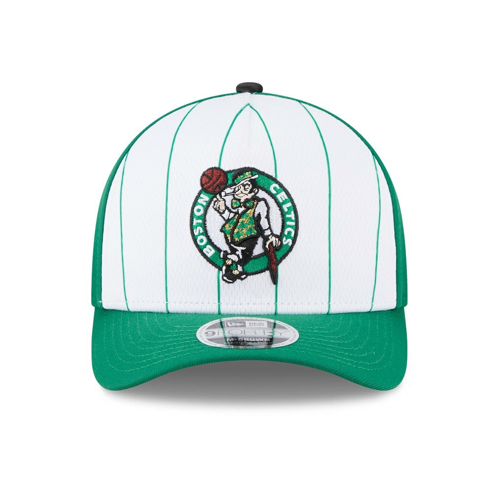 Boston Celtics 2025 NBA Tip Off M-Crown A-Frame 9FORTY Adjustable Hat - White/Kelly Green | New Era on sale