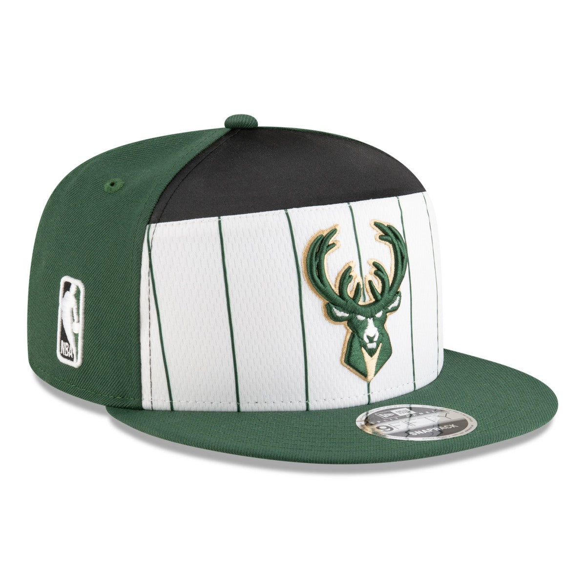 Milwaukee Bucks 2025 NBA Tip Off Split Panel 9FIFTY Snapback Hat - White/Hunter Green | New Era on sale