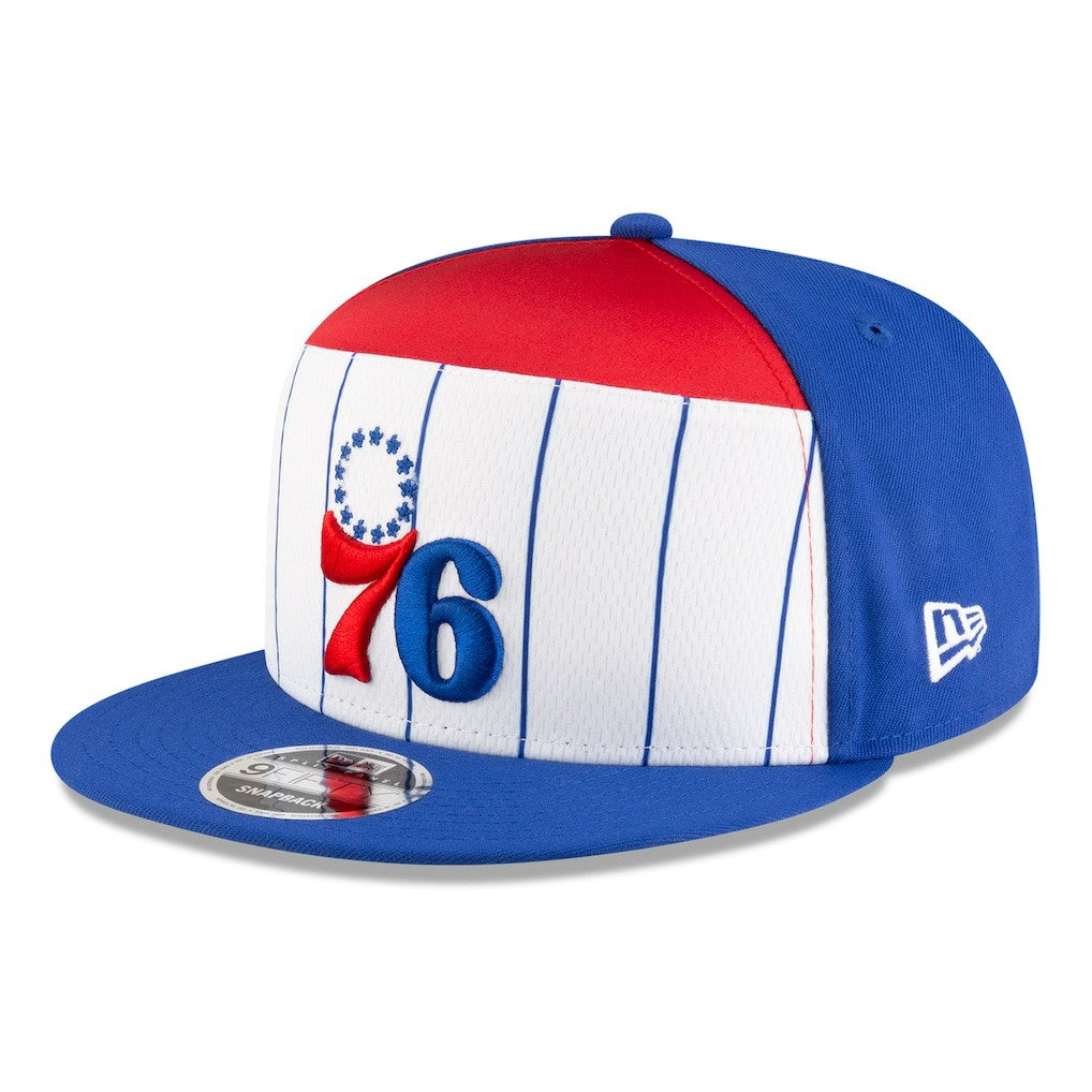 Philadelphia 76ers 2025 NBA Tip Off Split Panel 9FIFTY Snapback Hat - White/Blue | New Era on sale