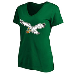 Philadelphia Eagles Women's Plus Size Vintage Logo V-Neck T-Shirt - Kelly Green outlet