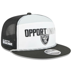 Las Vegas Raiders New Era 2025 Inspire Change Split Panel 9FIFTY Snapback Hat - White/Black cheap