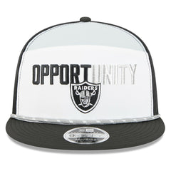 Las Vegas Raiders New Era 2025 Inspire Change Split Panel 9FIFTY Snapback Hat - White/Black cheap