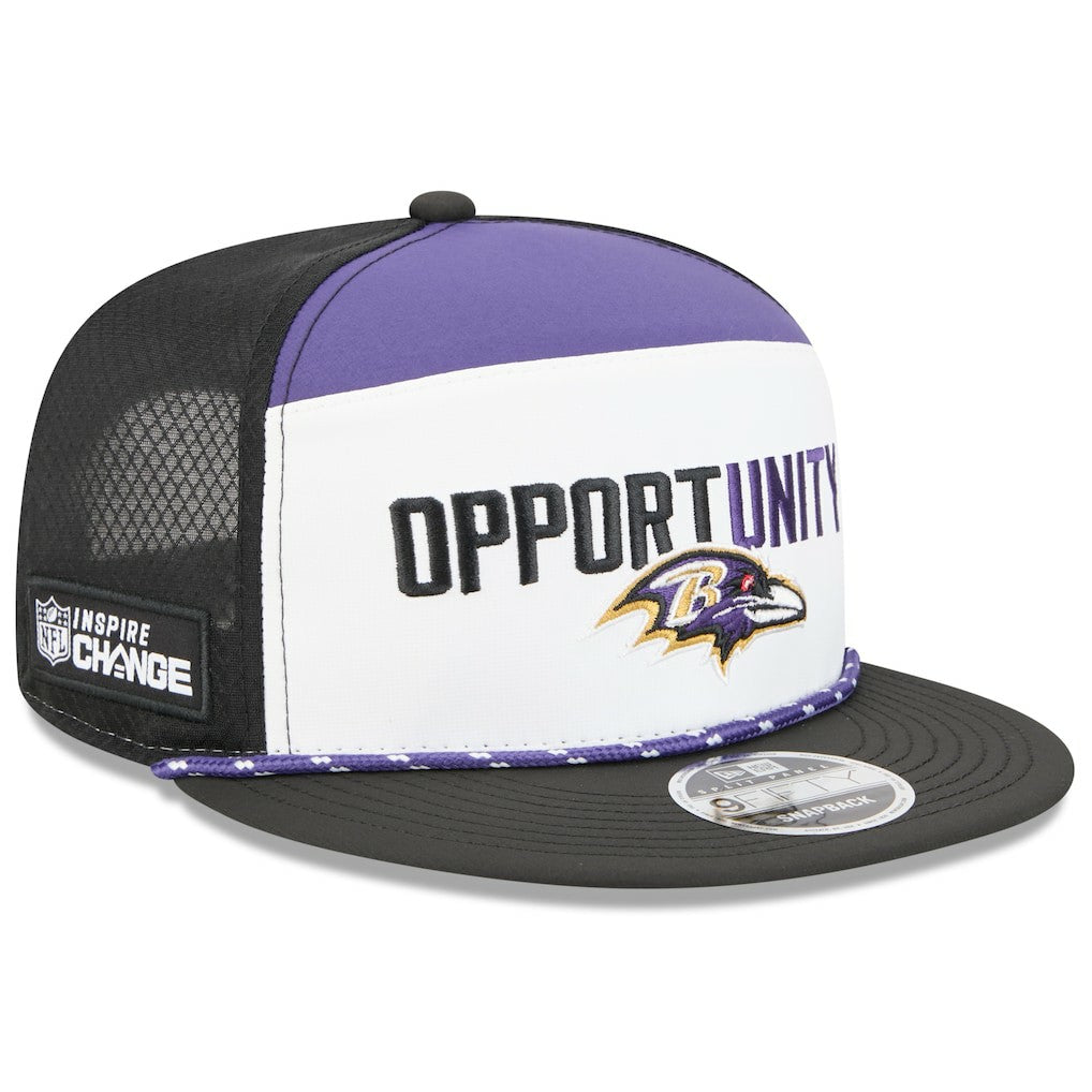 Baltimore Ravens New Era 2025 Inspire Change Split Panel 9FIFTY Snapback Hat - White/Black sale