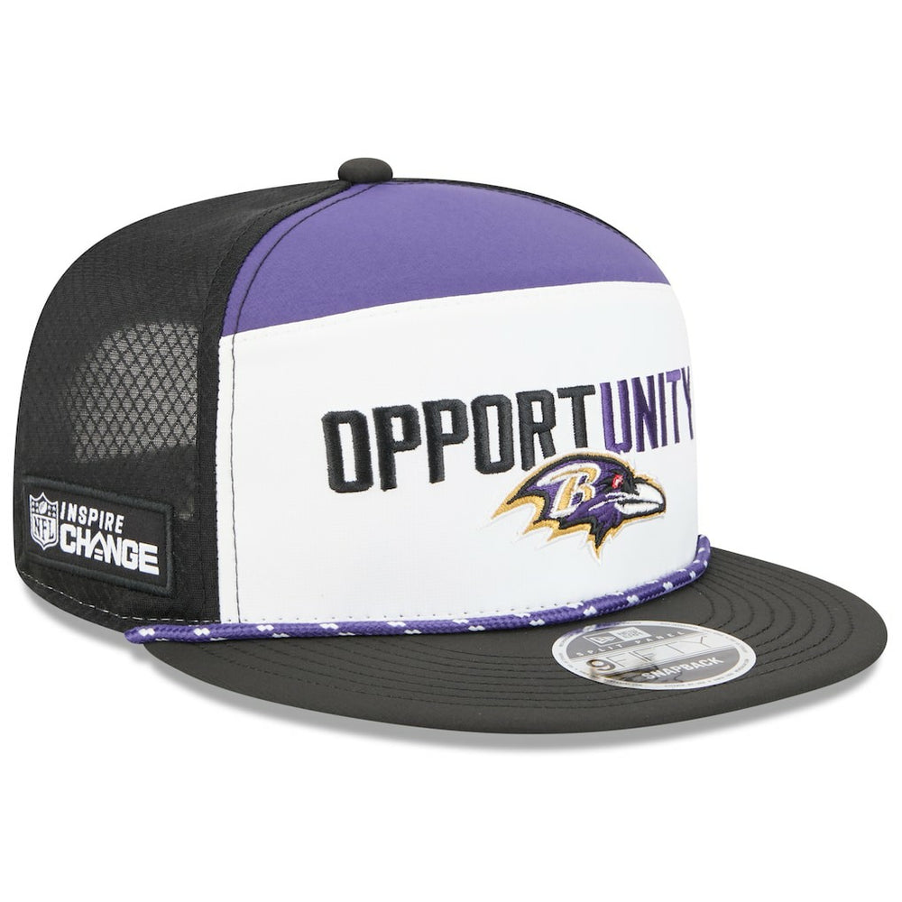 Baltimore Ravens New Era 2025 Inspire Change Split Panel 9FIFTY Snapback Hat - White/Black sale