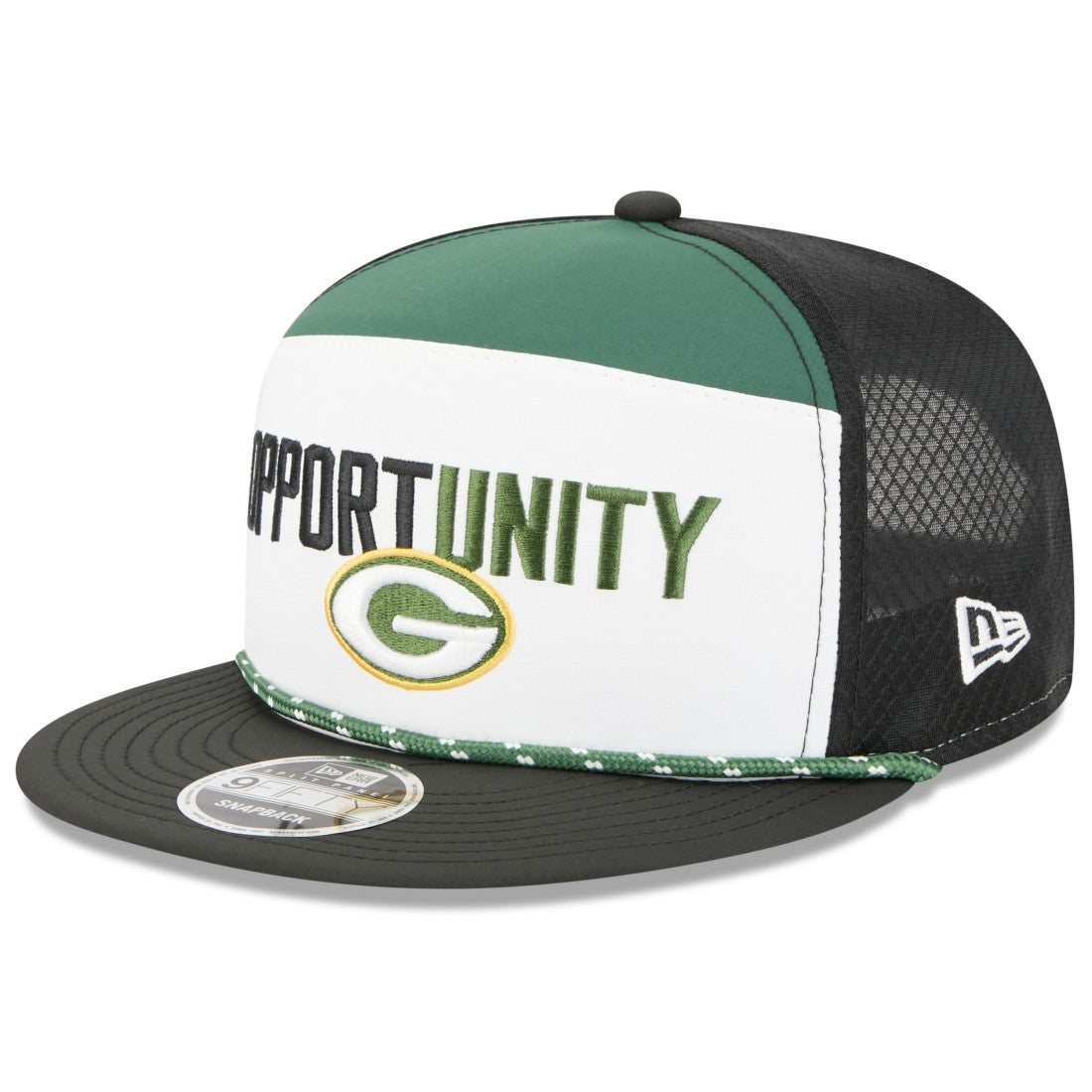 Green Bay Packers New Era 2025 Inspire Change Split Panel 9FIFTY Snapback Hat - White/Black for sale