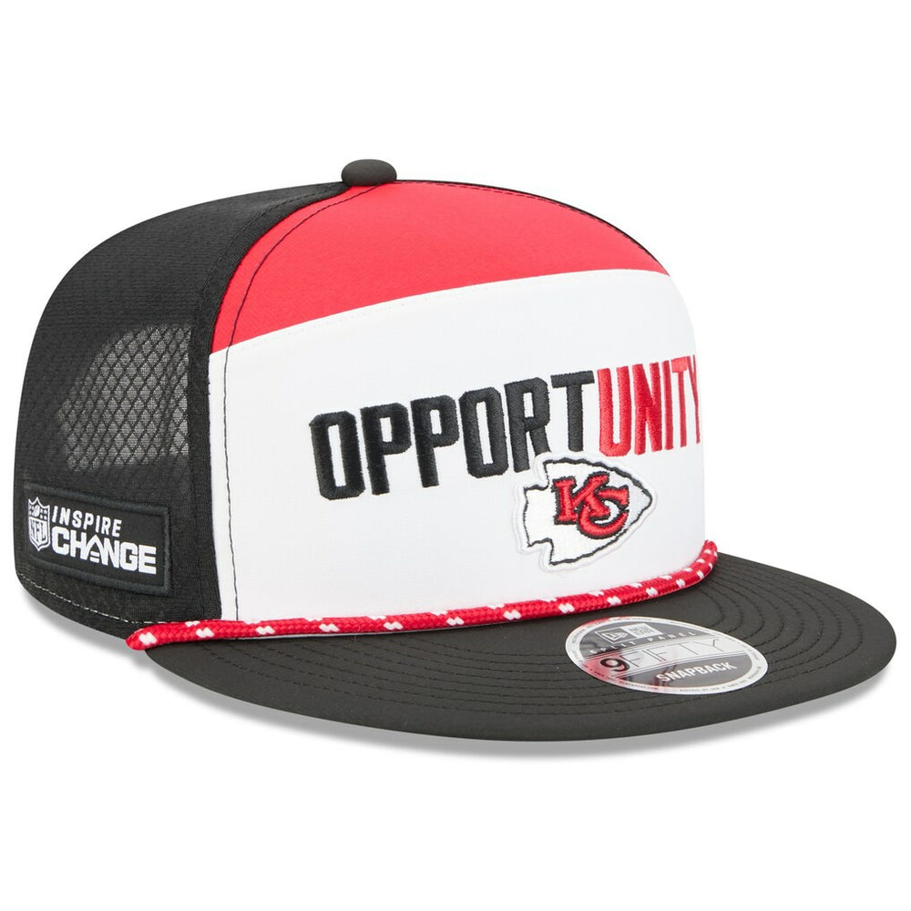 Kansas City Chiefs New Era 2025 Inspire Change Split Panel 9FIFTY Snapback Hat - White/Black on sale